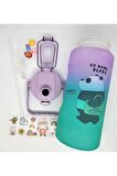 Taros 2000 ml Mor Yeşil Stickerlı Matara