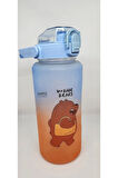 Taros 2000 ml Mavi Turuncu Stickerlı Matara