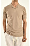 Ekru Yaka Detay T-shirt 410415