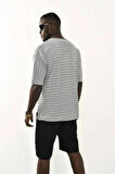 Yeşil Bağcıklı Yaka Detaylı Oversize Tshirt