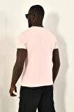 Siyah Çiçekli Örgü Detay Bisiklet Yaka Tshirt