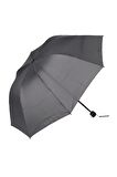Marlux Siyah Koyu Gri Unisex Yarasa Tip Kırılmaz Şemsiye M21MAR077R003