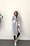 By Marine Unisex Yağmurluk Kapüşonlu Çıtçıtlı Eva Beyaz Yağmurluk BYMMRC881R02