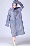 By Marine Unisex Yagmurluk Kapüsonlu Çitçitli Eva Gri Yagmurluk BYMMRC881R05