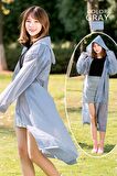By Marine Unisex Yagmurluk Kapüsonlu Çitçitli Eva Gri Yagmurluk BYMMRC881R05