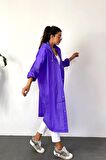 By Marine Unisex Yağmurluk Kapüşonlu Çıtçıtlı Eva Mor Yağmurluk BYMMRC881R09