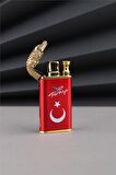 Altın Timsah Çakmak Özel Tasarım Türkiye Yazılı Ve Türk Bayrağı Çakmak 24CSM923MR003