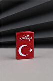 Kırmızı Kaydırmalı Kabartmalı Türkiye Yazılı Ve Türk Bayrağı Çakmak 24CSM925MR002