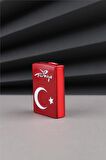 Kırmızı Kaydırmalı Kabartmalı Türkiye Yazılı Ve Türk Bayrağı Çakmak 24CSM925MR002