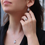 Starlight Diamond Ortası 3 Baget Pırlanta Montür Gümüş Set