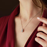 4 Tırnaklı Round Kesim Starlight Diamond Gümüş Takım