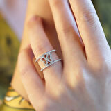 Zirkon Taşlı Kelebek Model Gümüş Yüzük