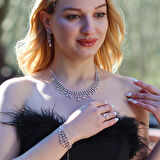 Elegant Zirkon Taşlı Gümüş Set