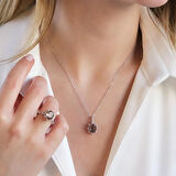 Zultanit Taşlı Elips Lotus Çiçeği Gümüş Set