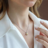 Lotus Çiçeği Sitrin Taşlı Gümüş Set