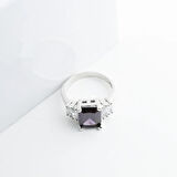 Ametist Taşlı Gümüş Yüzük