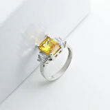 Sitrin Taşlı Gümüş Yüzük