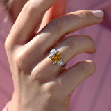 Sitrin Taşlı Gümüş Yüzük