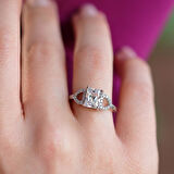 Emerald Kesim 925 Ayar Sky Diamond Gümüş Yüzük