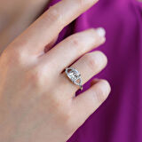 Emerald Kesim 925 Ayar Sky Diamond Gümüş Yüzük