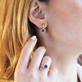 Lotus Çiçeği Mistik Topaz Taşlı Gümüş Set