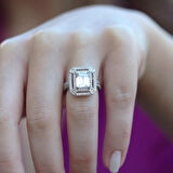 Modern Tasarım Baget Tek Taş Gümüş Yüzük