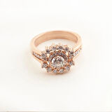 Star Cricle Rose Gold Kaplama Sky Diaomnd Yüzük