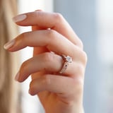 Round Kesim tasarım Rose Gold Kaplama Sky Diamond Yüzük