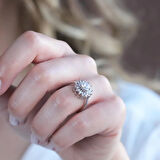 Starlight Diamond Çiçek Gümüş Yüzük