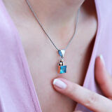 Aqumarin Taşlı Otantik Set