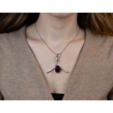 Ametist Taşlı Gümüş Otantik El İşi Takım