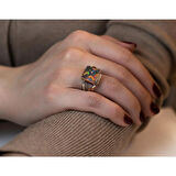 El İşi Tasarım Mistik Topaz Taşlı Gümüş Otantik Set