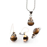 Kaplan Gözü Gümüş Otantik Set