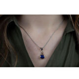 Kök Safir Taşlı Gümüş Otantik Set