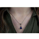 Kök Safir Taşlı Gümüş Otantik Set