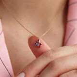 Renkli Swarovski Taşlı Oval Minimal Gümüş Set