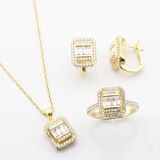 Baget Kesim Gold Kaplama Gümüş Takım