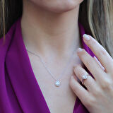 Zirkon Taşlı Mini Oval Montür Gümüş Takım