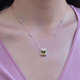 Sitrin Taşlı 925 Ayar Gümüş Pırlanta Montür Takım