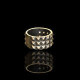 Kare Taşlı Oksitli Gümüş Erkek Yüzük