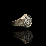 Kartal Motifli Oksitli Gümüş Erkek Yüzük