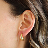 Halka Bombeli Gümüş Küpe