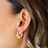 Halka Bombeli Gümüş Küpe