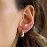 Halka Bombeli Gümüş Küpe