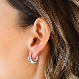 Halka Bombeli Gümüş Küpe