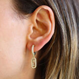 Fnd Taşlı Halka Gümüş Küpe