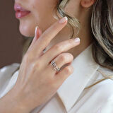 Apm Hareketli Taşlı Gümüş Yüzük