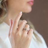 Apm Hareketli Taşlı Gümüş Yüzük