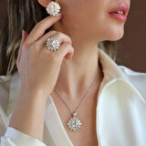 Okyanusun Kalbi Sky Diamond Gümüş Set