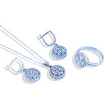 Baget Kesimli Yuvarlak Gümüş Set